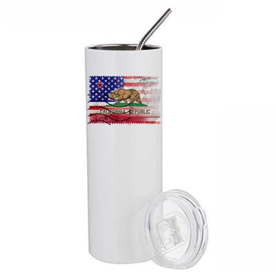 Vintage USA California Republic Flag Stainless Steel Tumbler