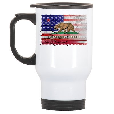 Vintage USA California Republic Flag Stainless Steel Travel Mug