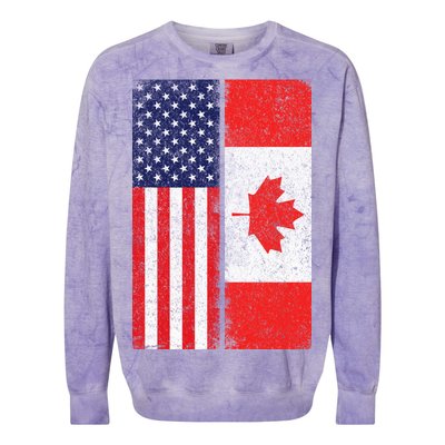 Vintage USA Canadian Flag Colorblast Crewneck Sweatshirt