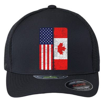 Vintage USA Canadian Flag Flexfit Unipanel Trucker Cap