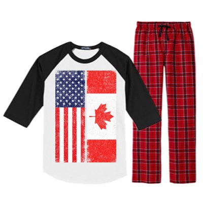 Vintage USA Canadian Flag Raglan Sleeve Pajama Set