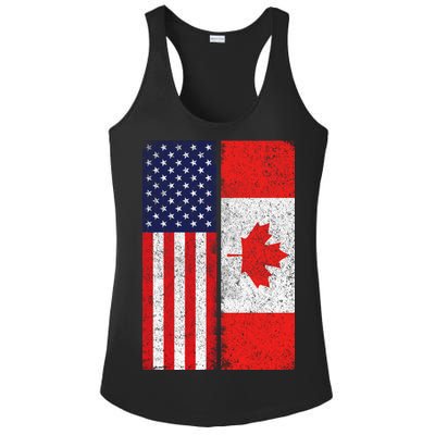 Vintage USA Canadian Flag Ladies PosiCharge Competitor Racerback Tank