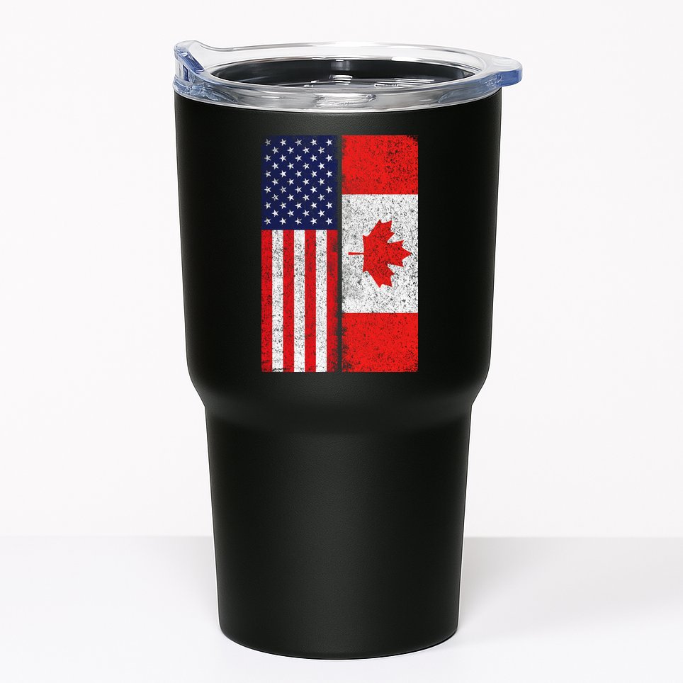 Vintage USA Canadian Flag Tumbler