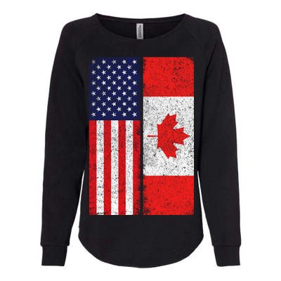 Vintage USA Canadian Flag Womens California Wash Sweatshirt