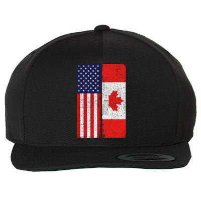 Vintage USA Canadian Flag Wool Snapback Cap