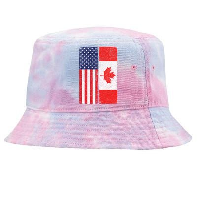 Vintage USA Canadian Flag Tie-Dyed Bucket Hat