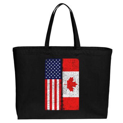 Vintage USA Canadian Flag Cotton Canvas Jumbo Tote