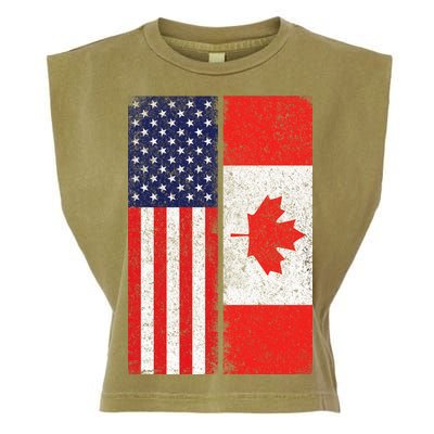 Vintage USA Canadian Flag Garment-Dyed Women's Muscle Tee