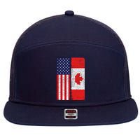 Vintage USA Canadian Flag 7 Panel Mesh Trucker Snapback Hat