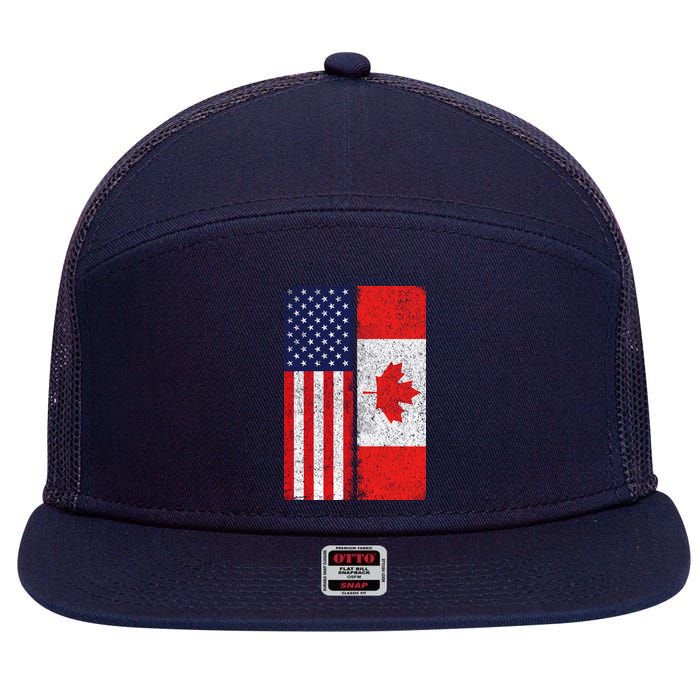 Vintage USA Canadian Flag 7 Panel Mesh Trucker Snapback Hat