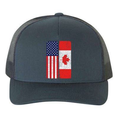 Vintage USA Canadian Flag Yupoong Adult 5-Panel Trucker Hat