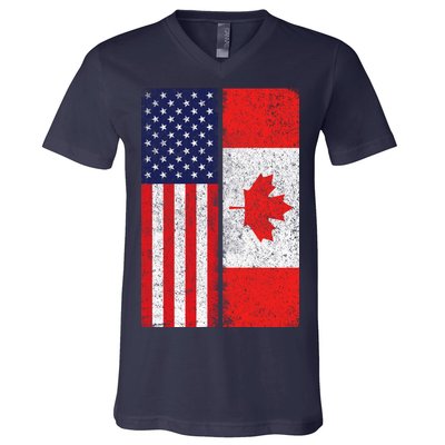 Vintage USA Canadian Flag V-Neck T-Shirt