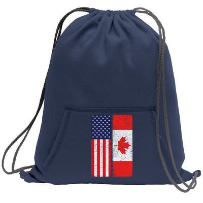 Vintage USA Canadian Flag Sweatshirt Cinch Pack Bag