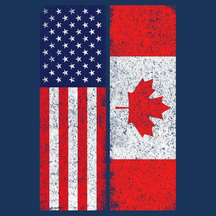 Vintage USA Canadian Flag Bucket Hat