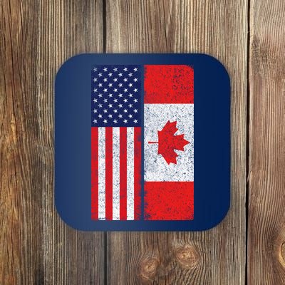 Vintage USA Canadian Flag Coaster