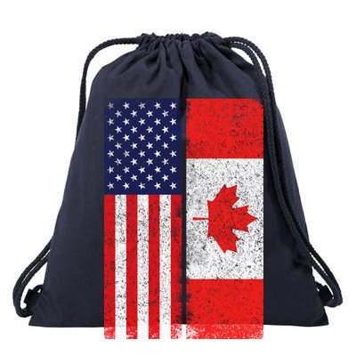 Vintage USA Canadian Flag Drawstring Bag