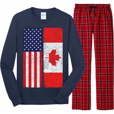 Vintage USA Canadian Flag Long Sleeve Pajama Set