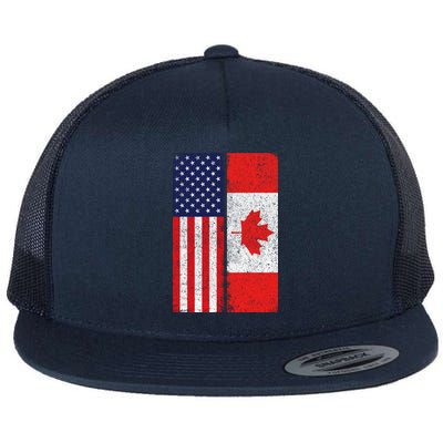 Vintage USA Canadian Flag Flat Bill Trucker Hat