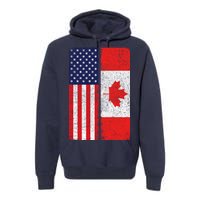 Vintage USA Canadian Flag Premium Hoodie