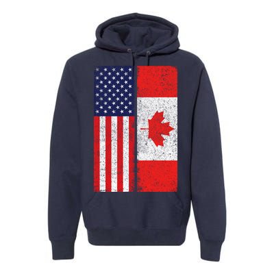 Vintage USA Canadian Flag Premium Hoodie