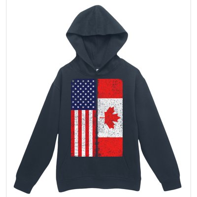 Vintage USA Canadian Flag Urban Pullover Hoodie