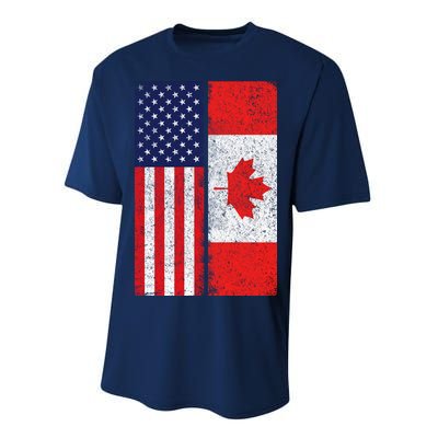 Vintage USA Canadian Flag Performance Sprint T-Shirt