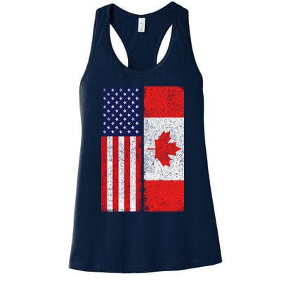 Vintage USA Canadian Flag Womens Tank Top