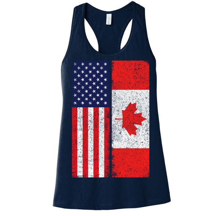 Vintage USA Canadian Flag Women's Racerback Tank