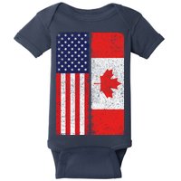 Vintage USA Canadian Flag Baby Bodysuit