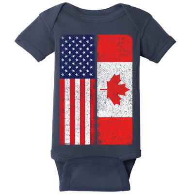 Vintage USA Canadian Flag Baby Bodysuit