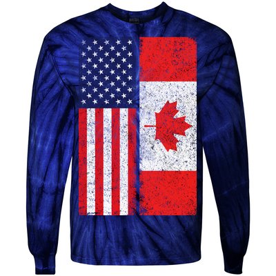 Vintage USA Canadian Flag Tie-Dye Long Sleeve Shirt