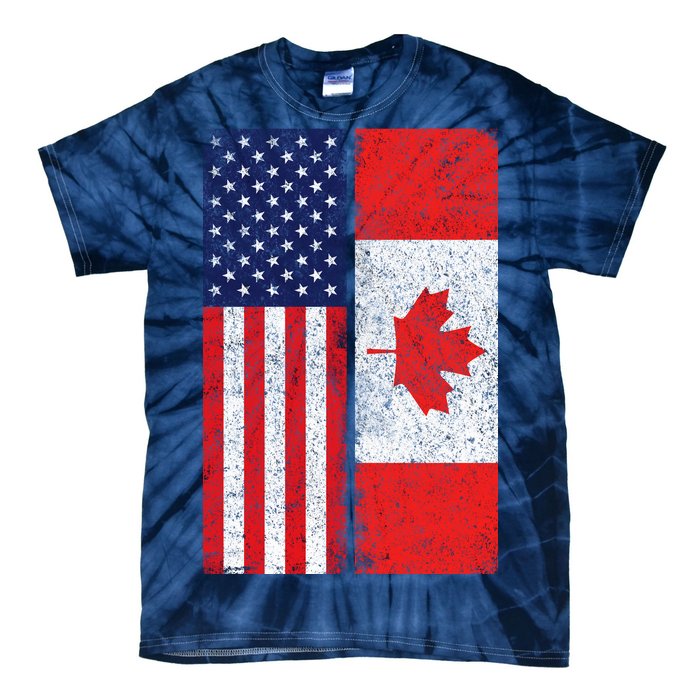 Vintage USA Canadian Flag Tie-Dye T-Shirt