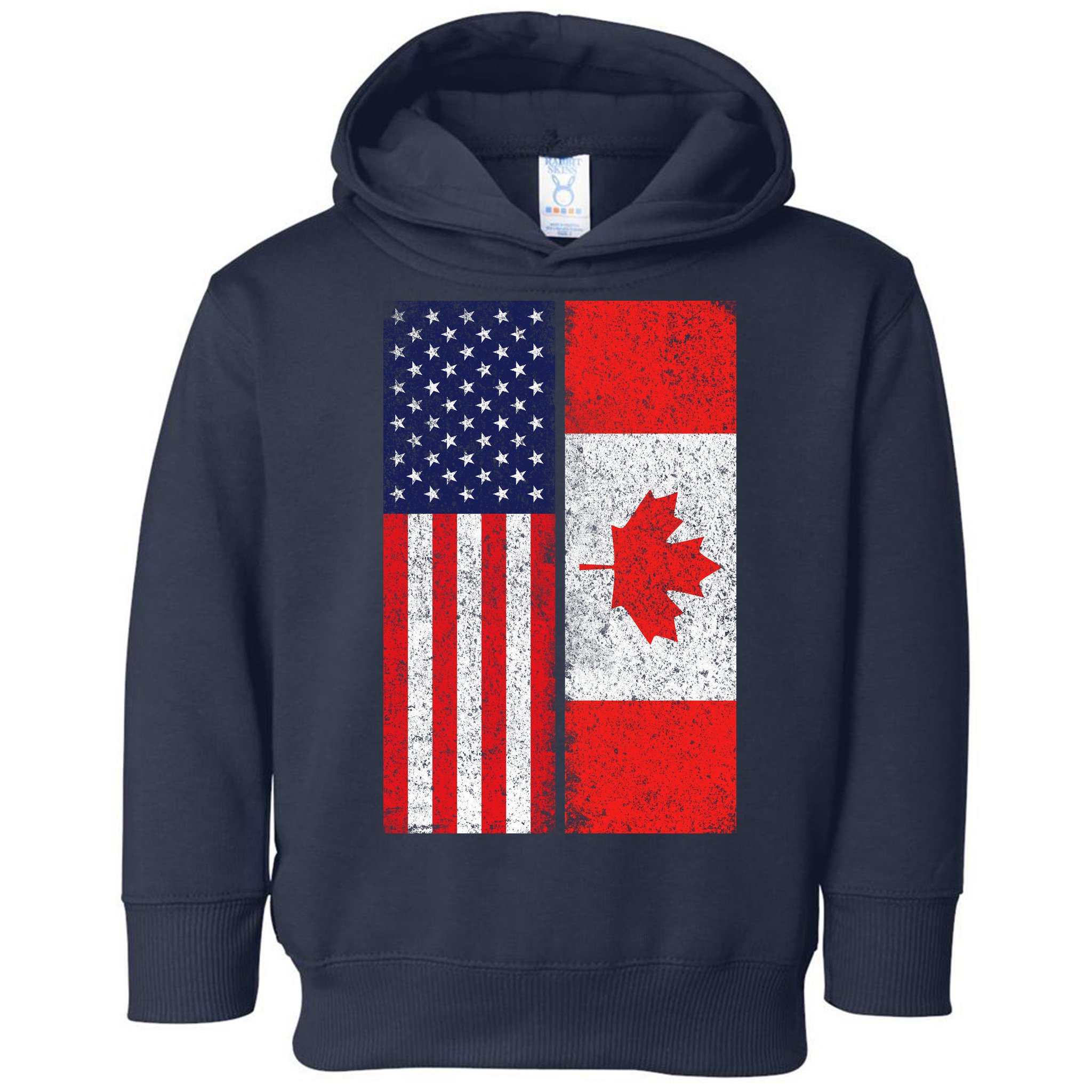 Vintage USA Canadian Flag Toddler Hoodie