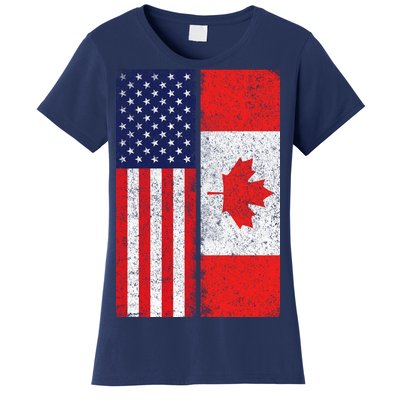 Vintage USA Canadian Flag Women's T-Shirt