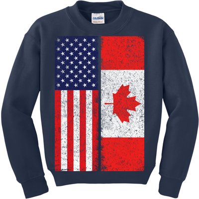 Vintage USA Canadian Flag Kids Sweatshirt