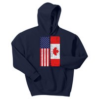 Vintage USA Canadian Flag Kids Hoodie