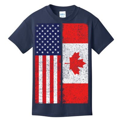 Vintage USA Canadian Flag Kids T-Shirt