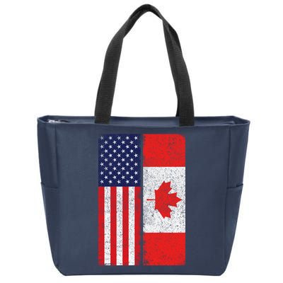 Vintage USA Canadian Flag Zip Tote Bag