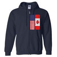 Vintage USA Canadian Flag Full Zip Hoodie