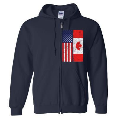 Vintage USA Canadian Flag Full Zip Hoodie