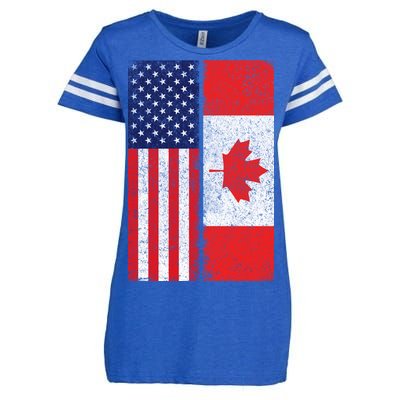 Vintage USA Canadian Flag Enza Ladies Jersey Football T-Shirt