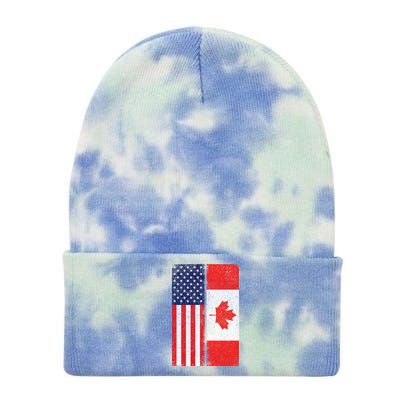 Vintage USA Canadian Flag Tie Dye 12in Knit Beanie