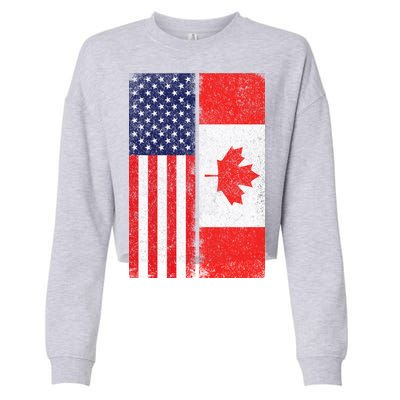 Vintage USA Canadian Flag Cropped Pullover Crew