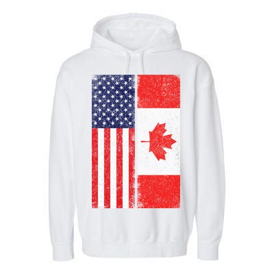 Vintage USA Canadian Flag Garment-Dyed Fleece Hoodie