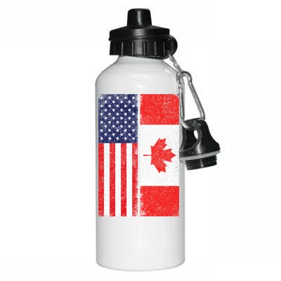 Vintage USA Canadian Flag Aluminum Water Bottle