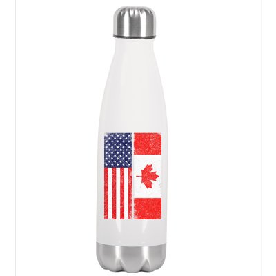 Vintage USA Canadian Flag Stainless Steel Insulated Water Bottle