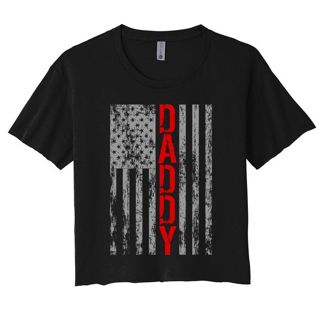 Vintage USA DADDY Retro Flag Crop Top