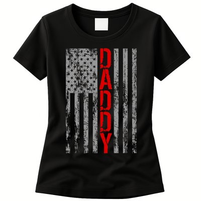 Vintage USA DADDY Retro Flag Womens T-Shirt