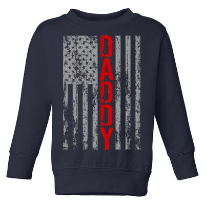 Vintage USA DADDY Retro Flag Toddler Sweatshirt