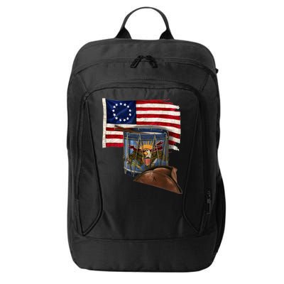 Vintage USA Flag Patriotic Drum City Backpack